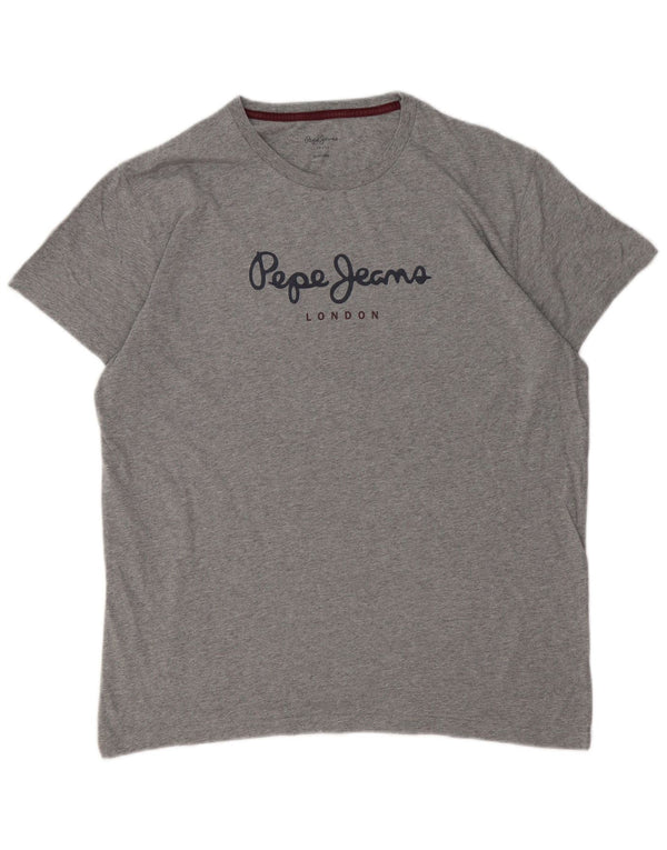 PEPE JEANS Женская футболка стандартного размера с рисунком Top UK 18 XL Серая