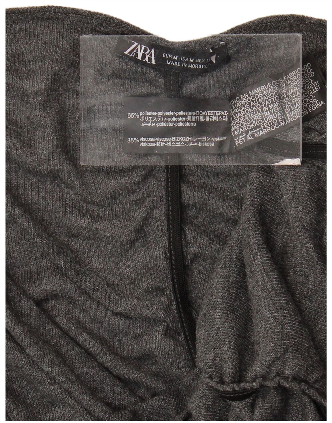 Женская блузка ZARA Top UK 12, полиэстер среднего серого цвета