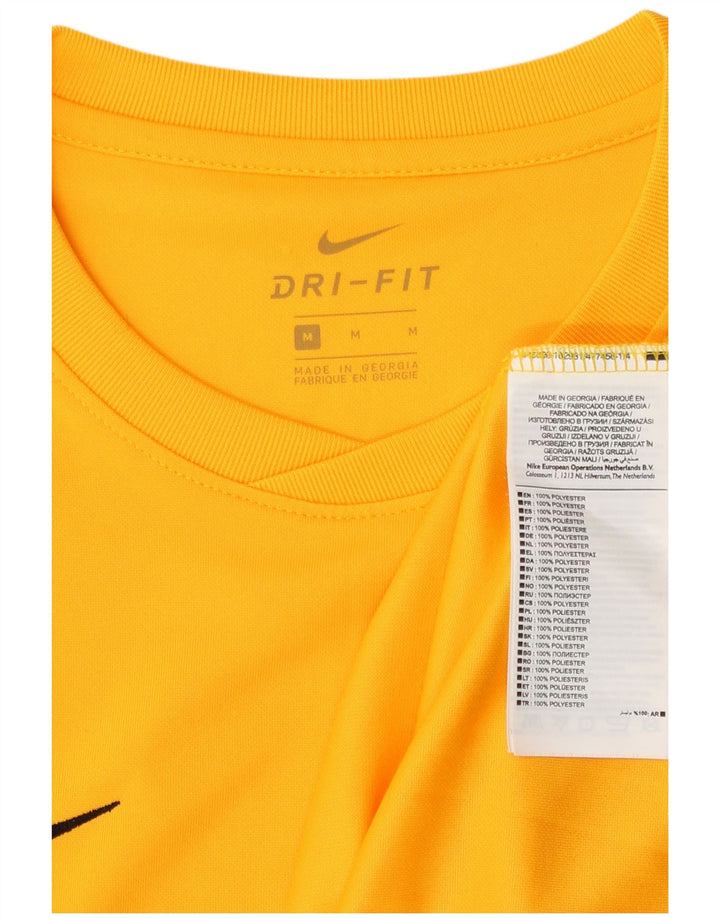 Мужской топ с графикой Nike Dri Fit с длинными рукавами, средний желтый полиэстер