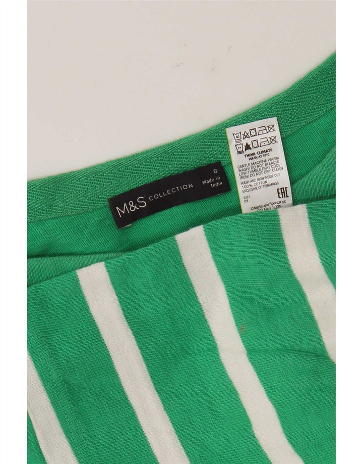 Женский топ оверсайз Marks & Spencer с рукавом 3/4, Великобритания, 8 маленьких зеленых полосок