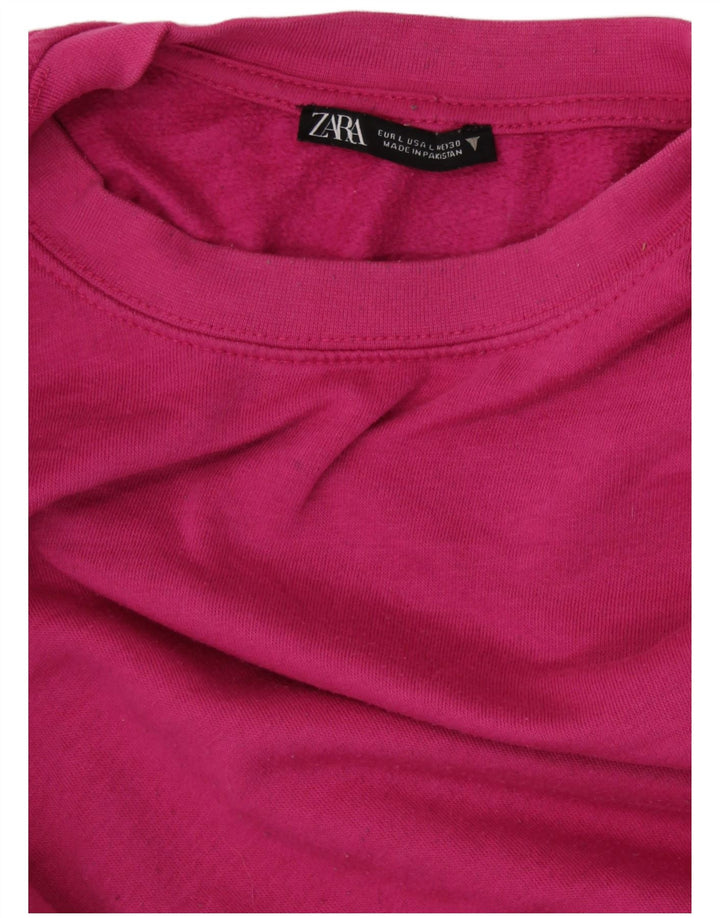 Женский джемпер оверсайз ZARA UK 16, большой розовый