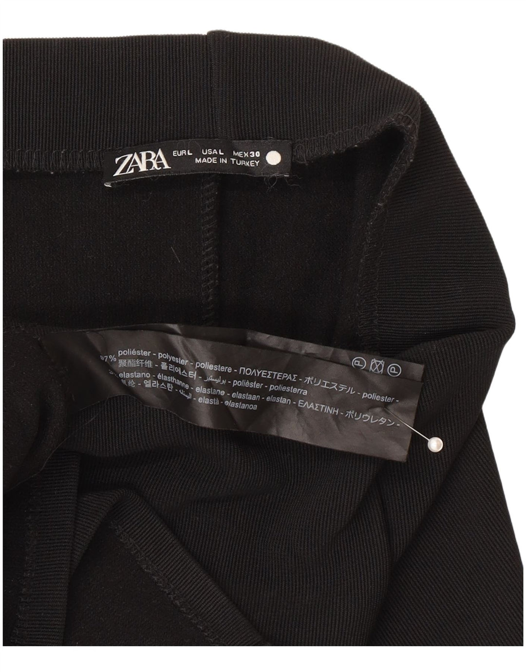 Женская юбка миди с завышенной талией Zara, большая, W30, черный полиэстер
