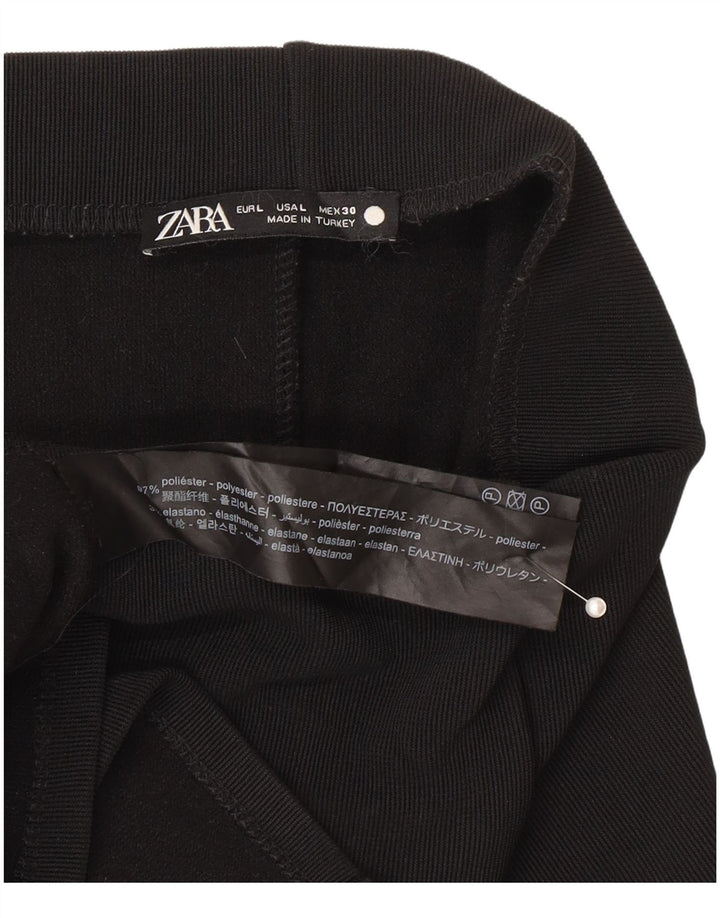 Женская юбка миди с завышенной талией Zara, большая, W30, черный полиэстер
