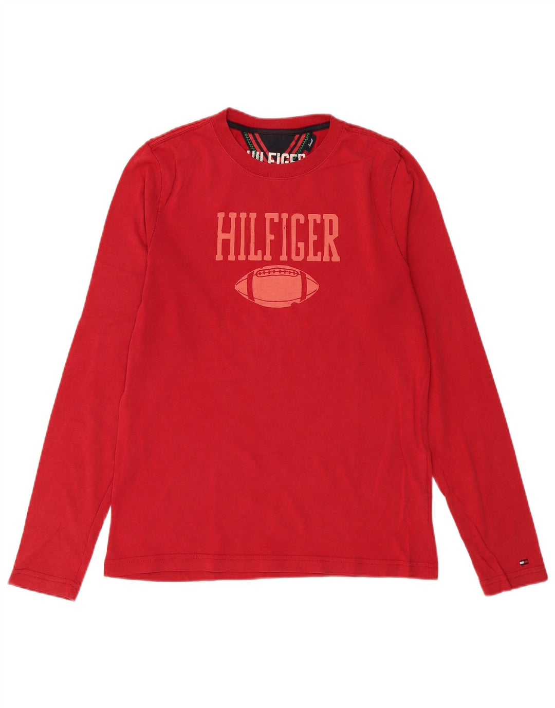 Tommy Hilfiger Мужской топ с рисунком, длинный рукав, маленький красный хлопок