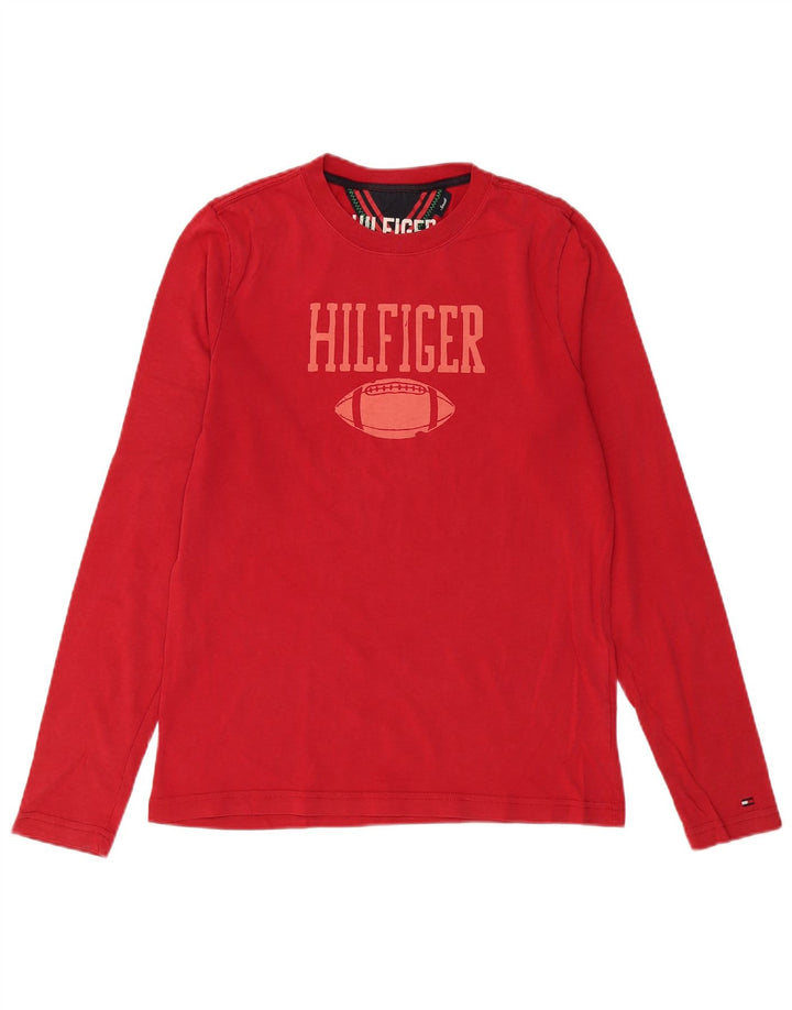 Tommy Hilfiger Мужской топ с рисунком, длинный рукав, маленький красный хлопок