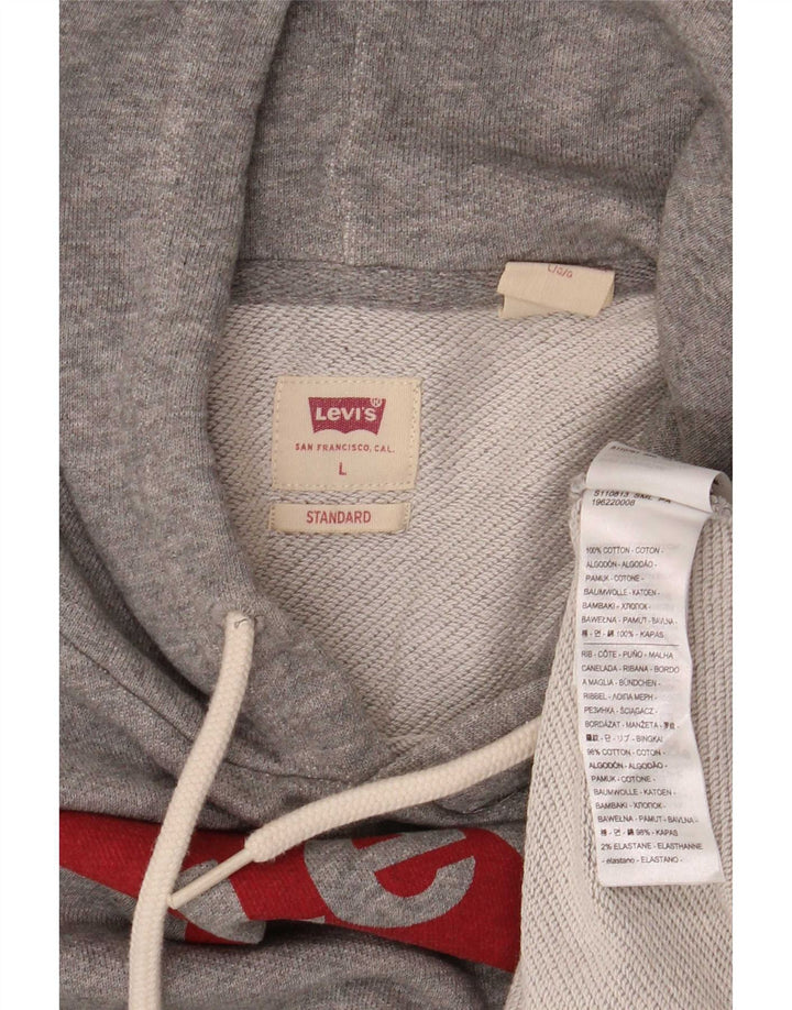 Мужской джемпер с капюшоном Levi's, большой серый, хлопковый