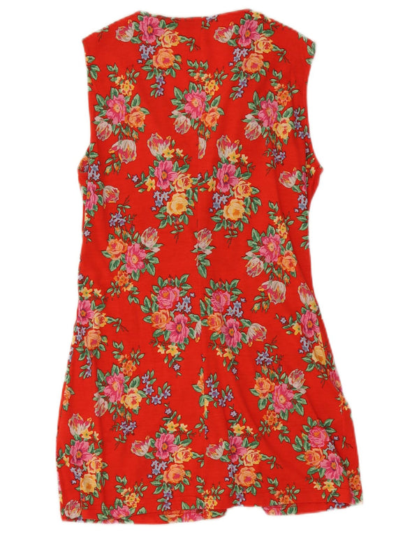 Fila Womens Sleeveless Shirt Dress IT 46 Large Orange Floral
