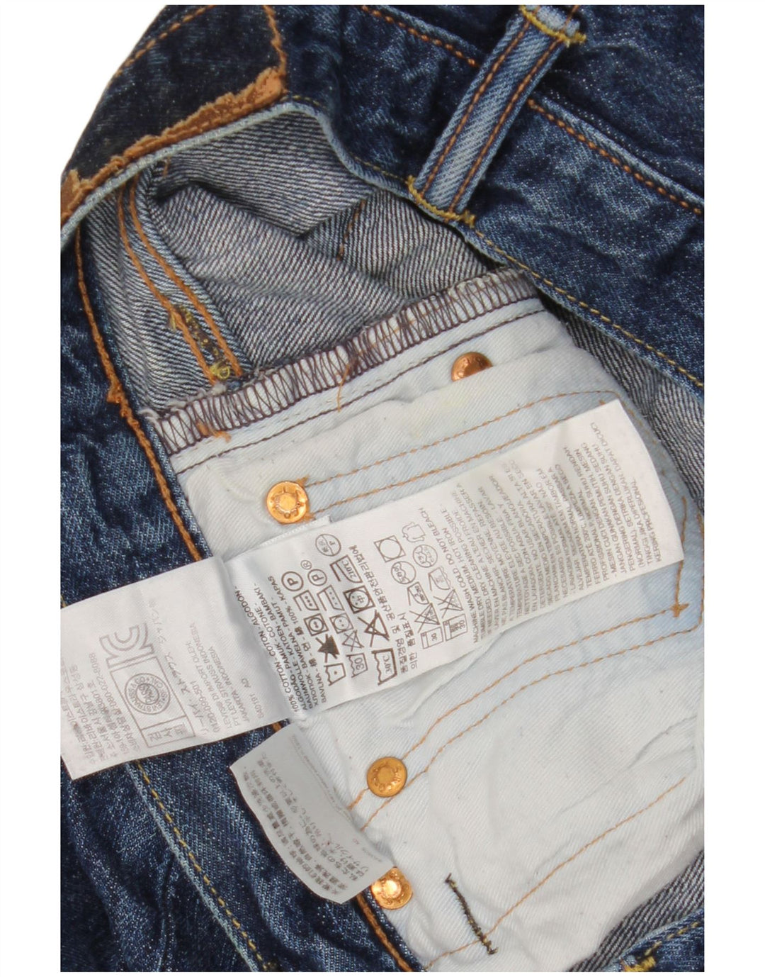 Мужские прямые джинсы Levi's W28 L32 темно-синие, хлопок