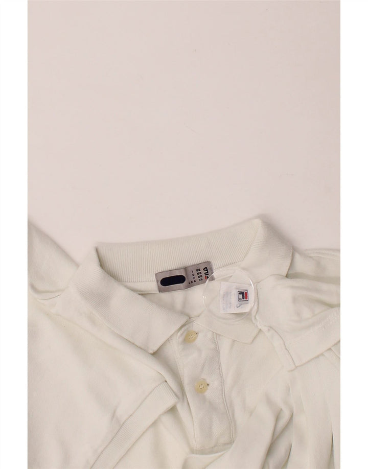 FILA Mens Polo Shirt XL White Cotton Vintage Fila and Second-Hand Fila from Messina Hembry 