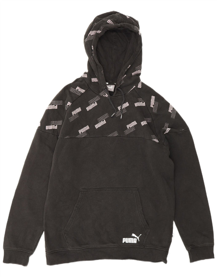 Мужской джемпер с капюшоном PUMA, черный, хлопковый, среднего размера