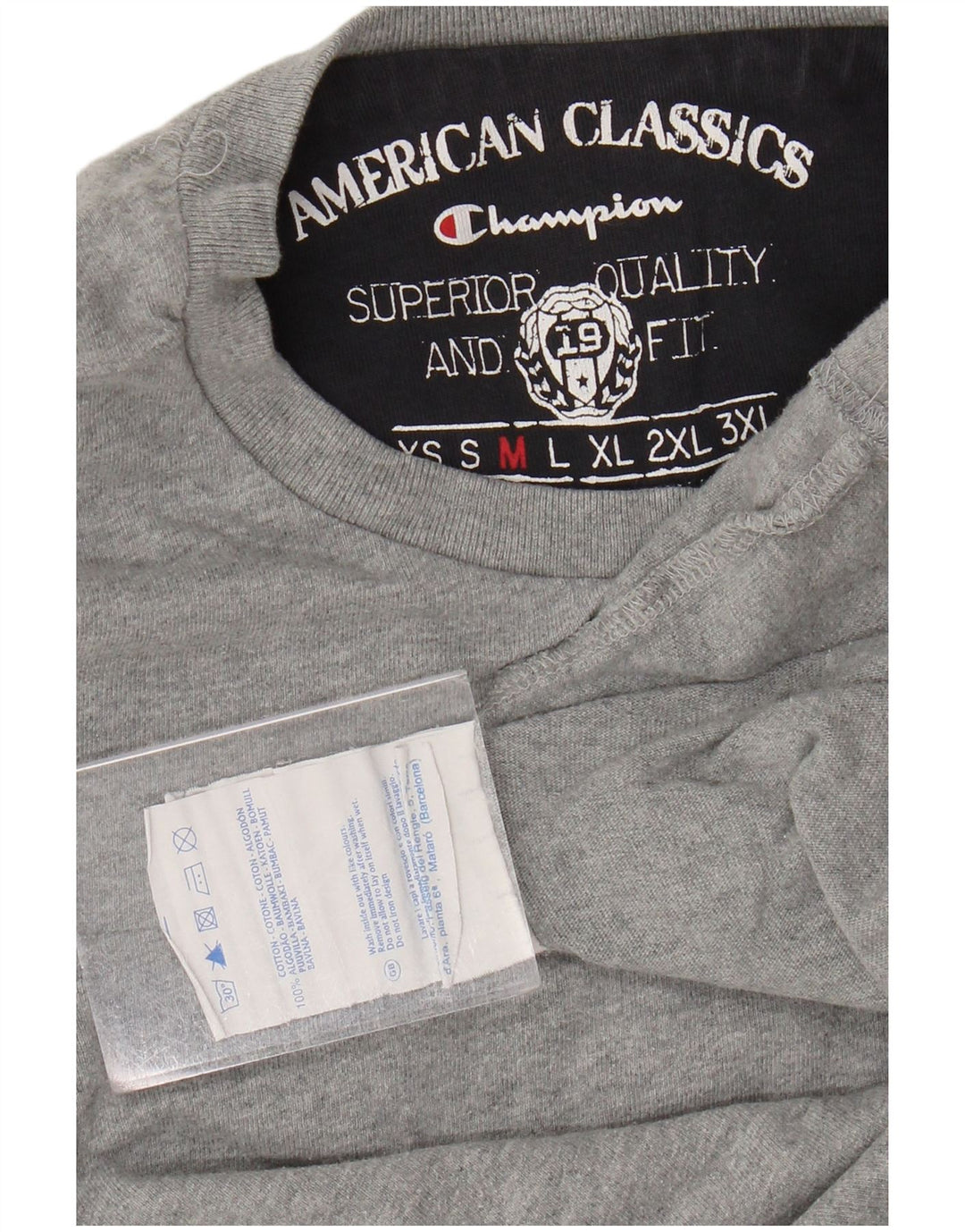 Женский топ Champion с длинным рукавом UK 14, хлопок среднего серого цвета