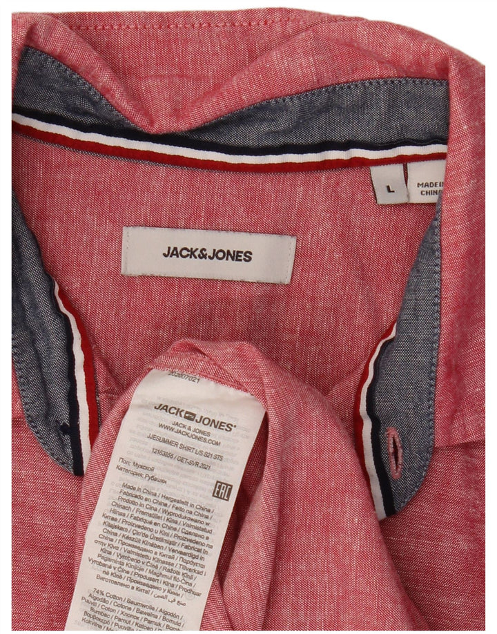 Мужская рубашка JACK & JONES, большая красная, хлопковая