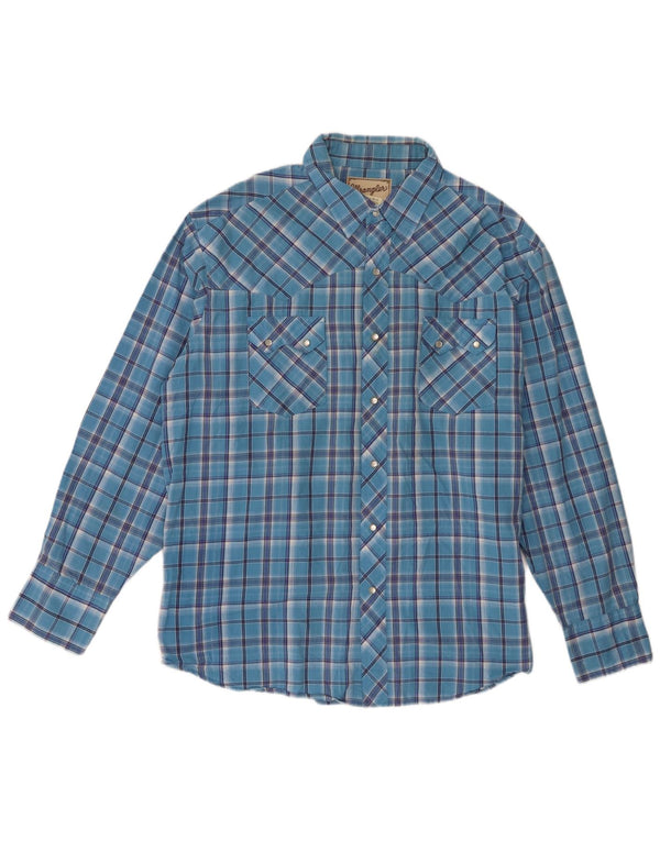 Мужская рубашка Wrangler 2XL, синяя клетка, хлопок