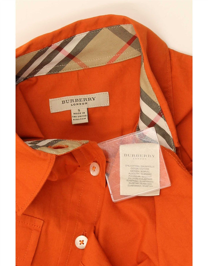 Женская рубашка Burberry UK 10, маленькая оранжевая, хлопок
