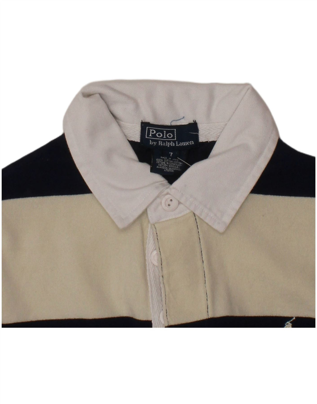 Рубашка-поло для мальчика в стиле регби 6-7 лет POLO RALPH LAUREN, белая полоска