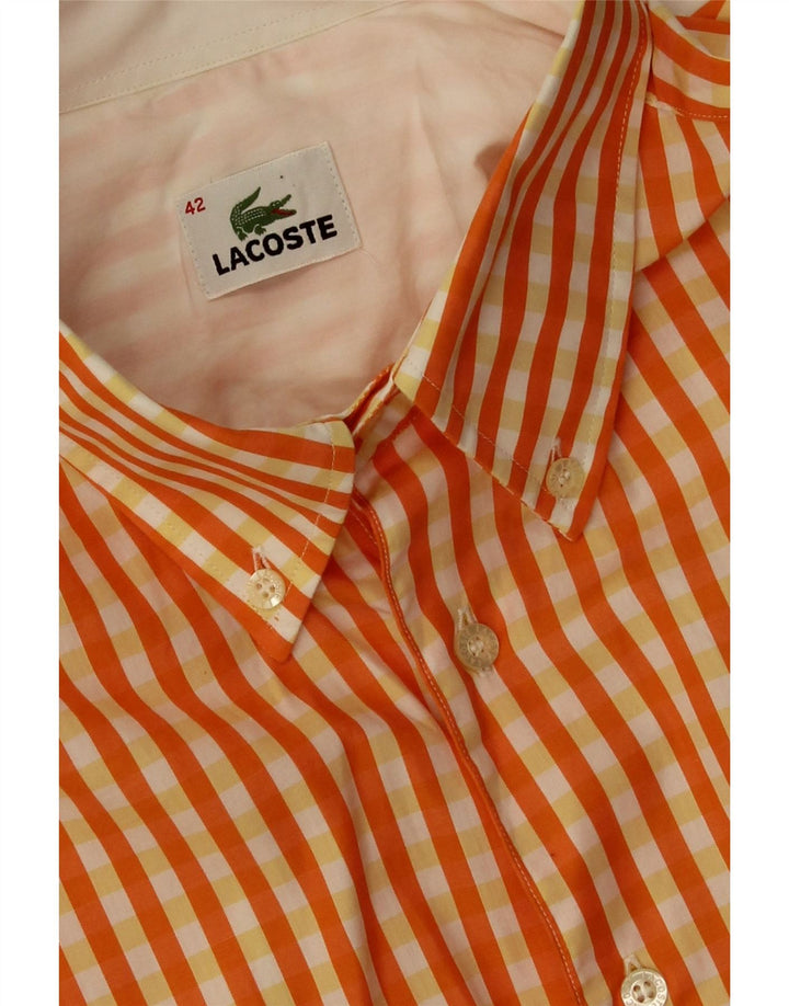 Мужская рубашка Lacoste, размер 42, большая оранжевая клетка