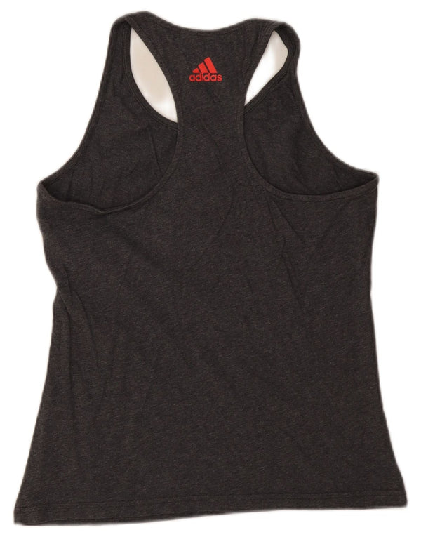 Adidas Womens Graphic Vest Top UK 8 Small Grey Flecked