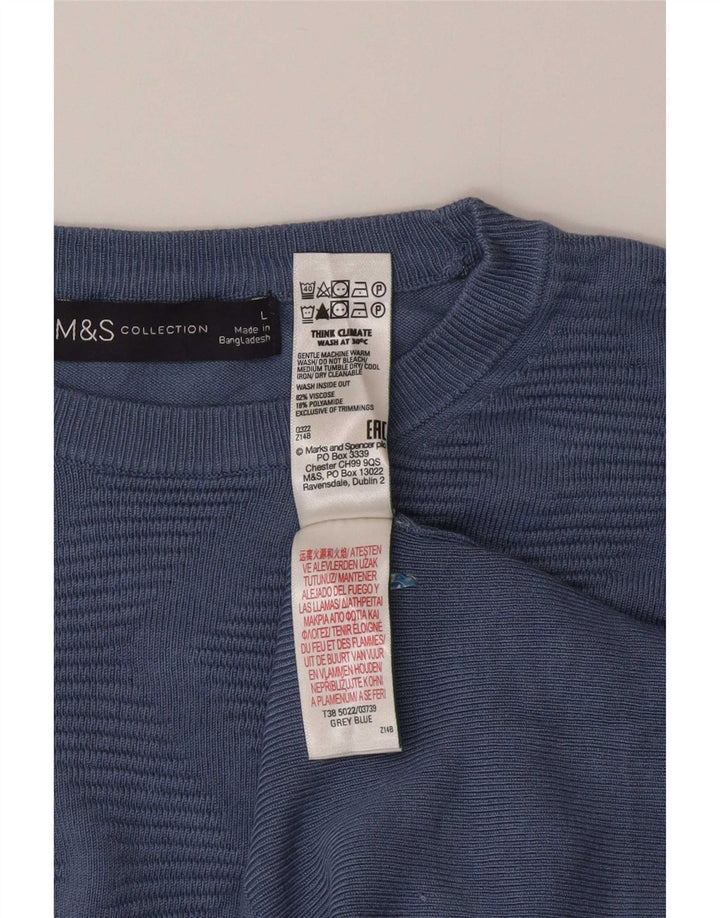Женский джемпер с круглым вырезом Marks & Spencer, Великобритания 16, большой синий