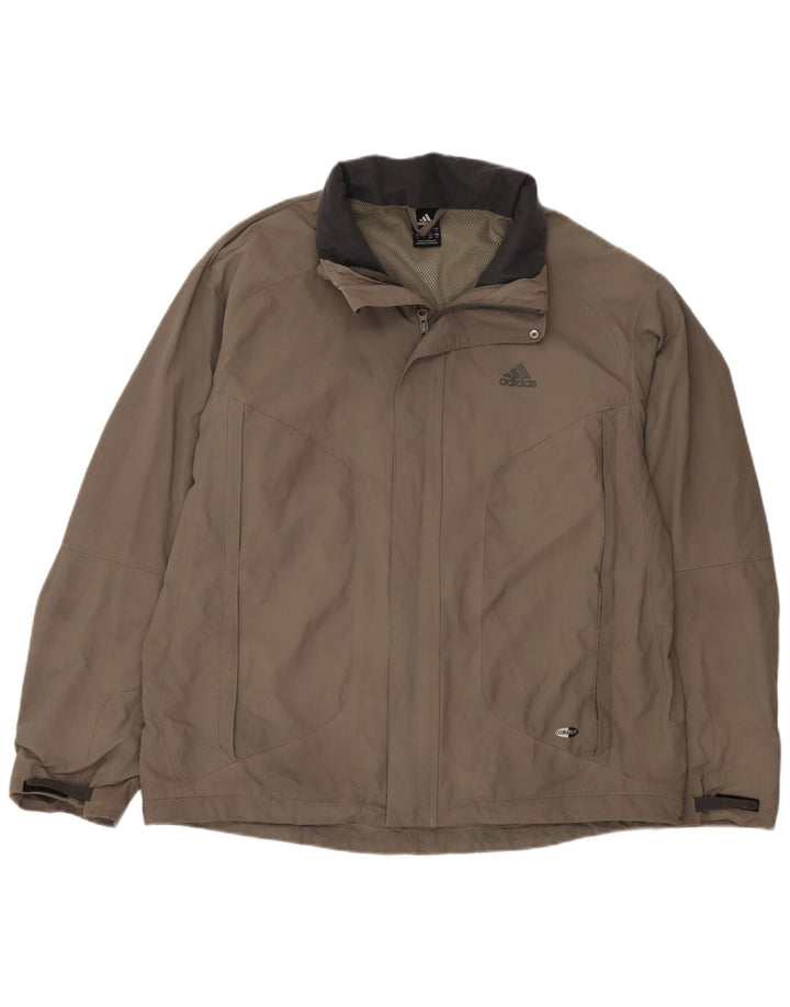 Мужская непромокаемая куртка Adidas UK 40, большая, хаки, нейлон