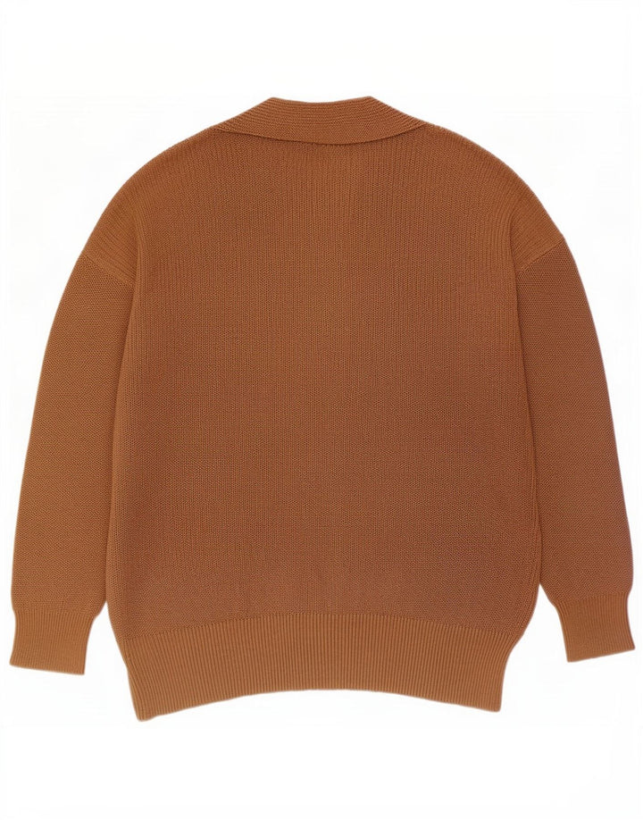 Женский удлиненный кардиган Massimo Dutti UK 14, средний коричневый полиэстер