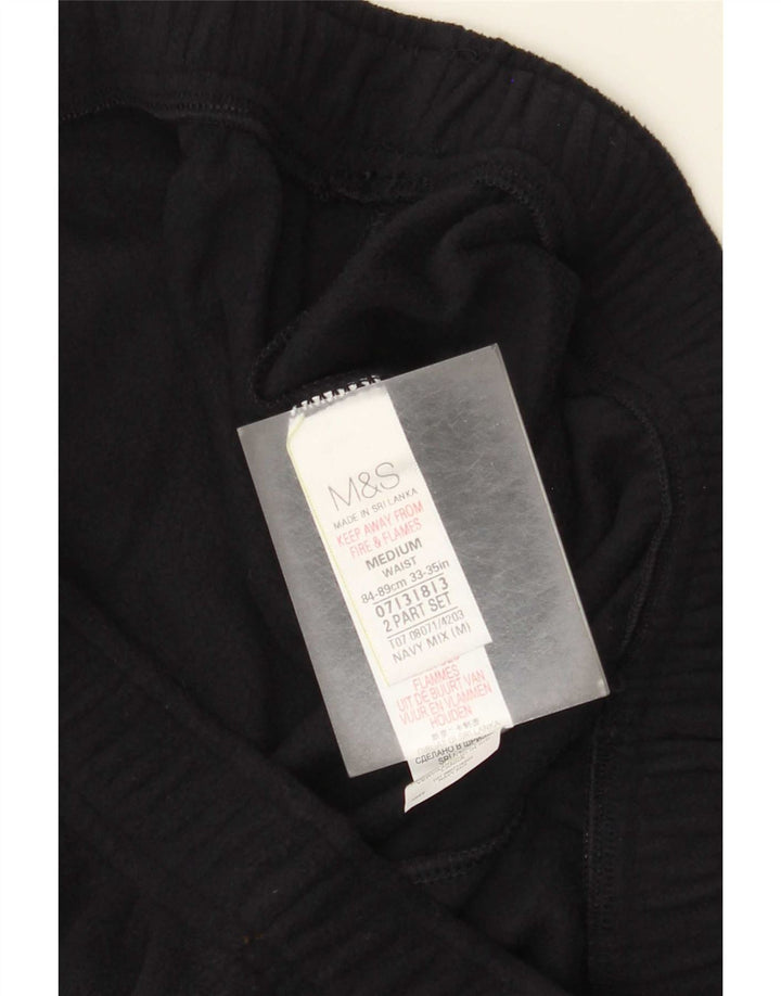 Мужские флисовые спортивные брюки Marks & Spencer среднего размера, темно-синие, полиэстер
