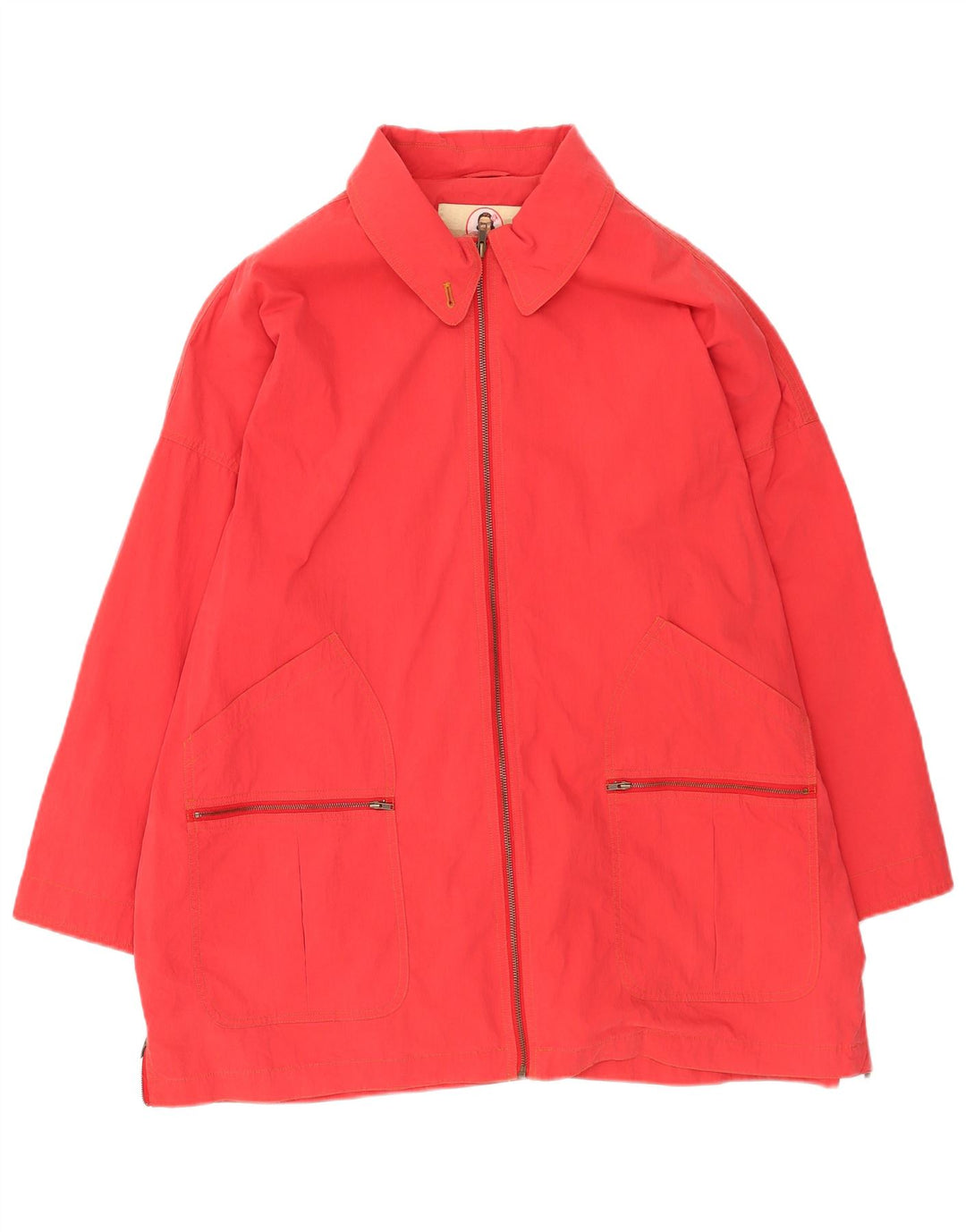 Винтажная женская куртка-ветровка оверсайз UK 22 3XL красная