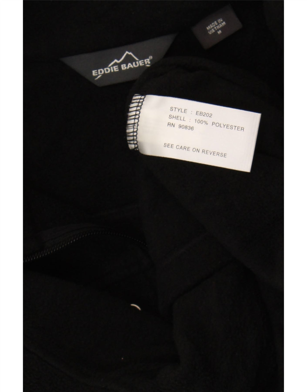 Мужской флисовый джемпер с воротником на молнии Eddie Bauer, средний черный, полиэстер