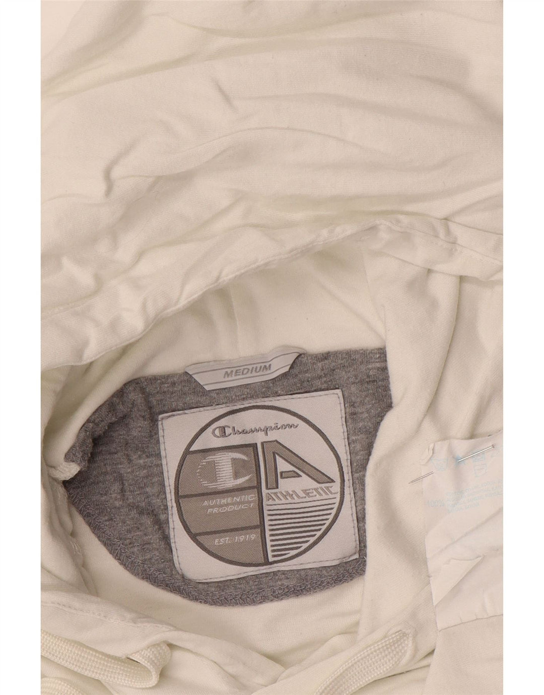 Женский джемпер с капюшоном Champion UK 14, хлопковый средний цвет белого цвета