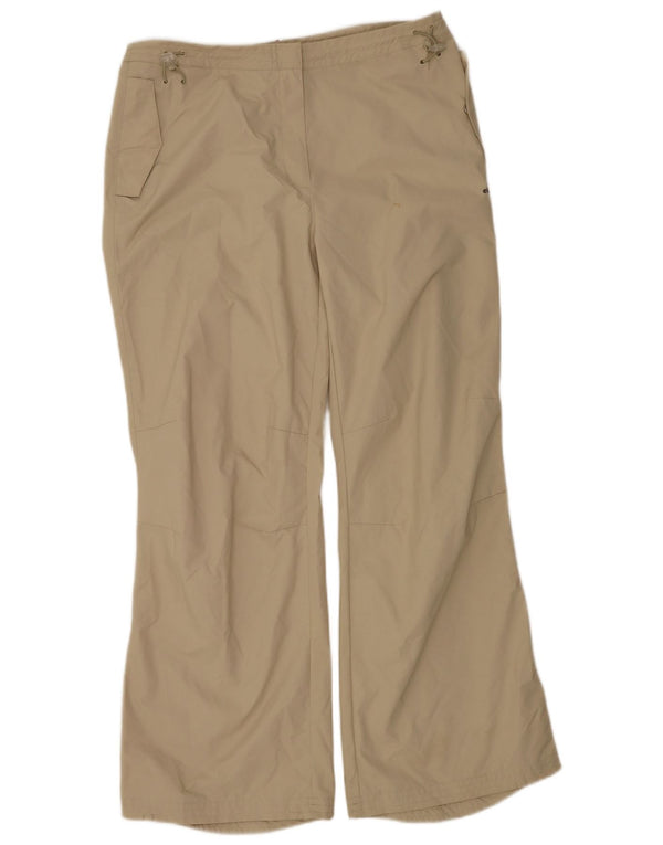 Женские прямые повседневные брюки Ellesse UK 16, большие W34 L31, бежевый нейлон