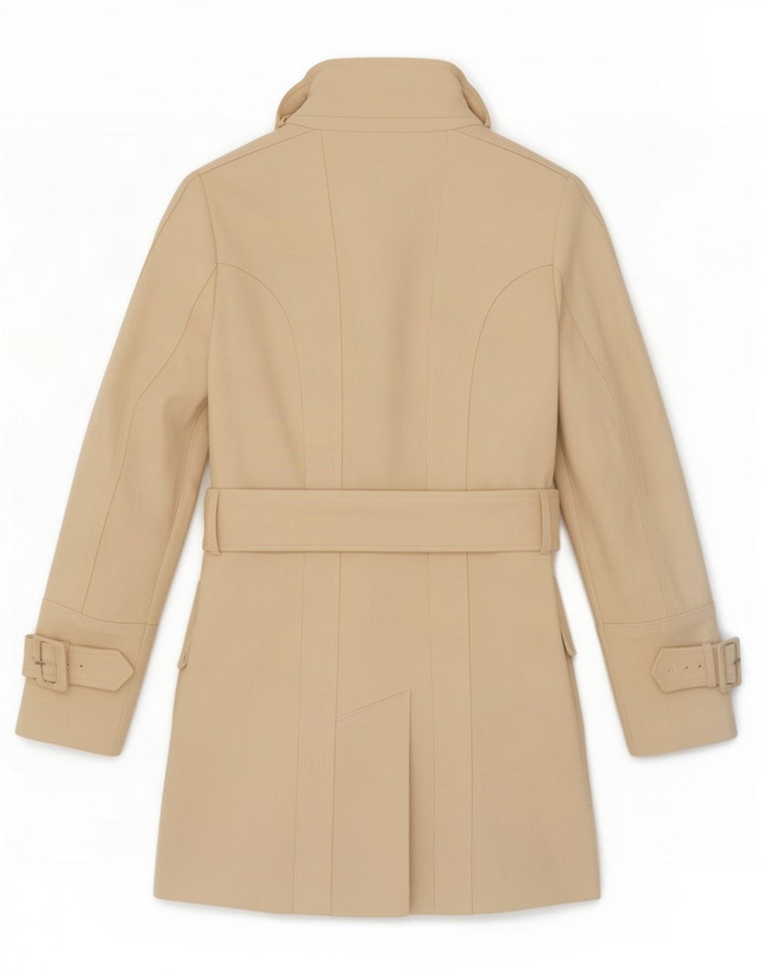 Женский тренч Zara UK 12, средний бежевый, шерсть