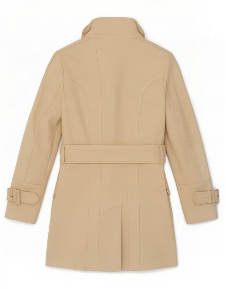 Женский тренч Zara UK 12, средний бежевый, шерсть