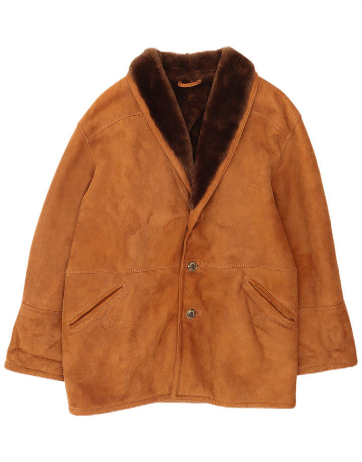 Мужская короткая куртка Port Banus IT 50, большая коричневая короткая дубленка