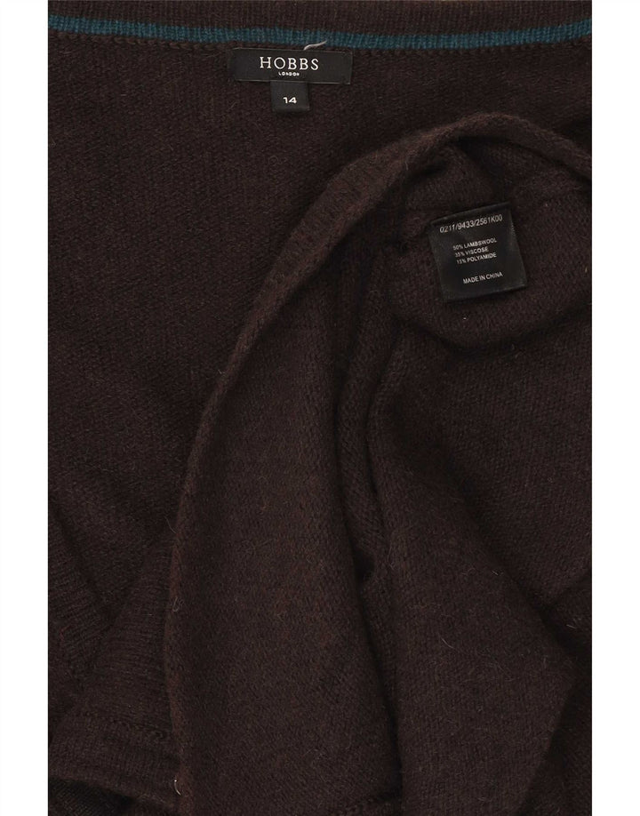 Женский кардиган Hobbs UK 14, средний коричневый цвет из овечьей шерсти