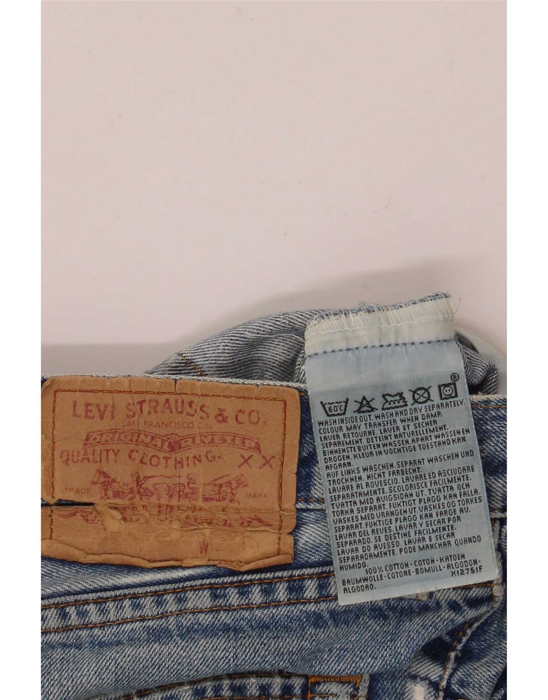 Мужские потертые прямые джинсы Levi's W36 L32, синий хлопок