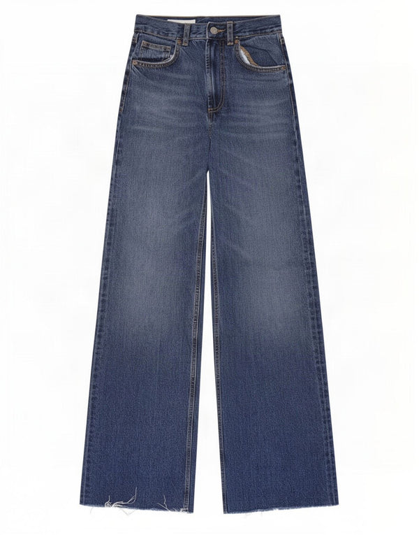 Женские широкие джинсы с высокой талией Zara EU 34 2XS W24 L32 синие