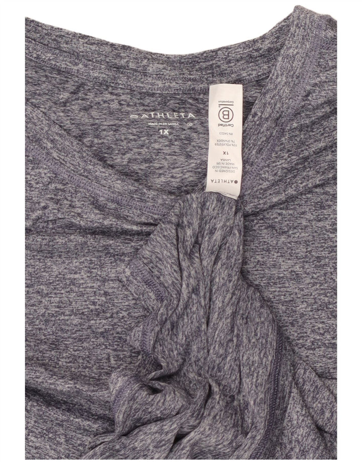 Женский укороченный жилет ATHLETA UK 18 XL, темно-синий, полиэстер с крапинками