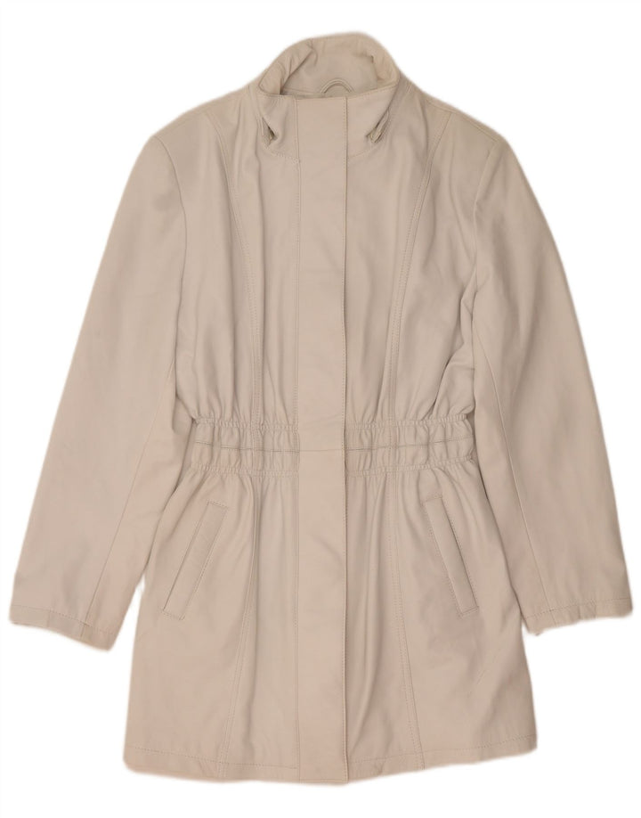 Винтажная женская кожаная куртка IT 50 XL Белая