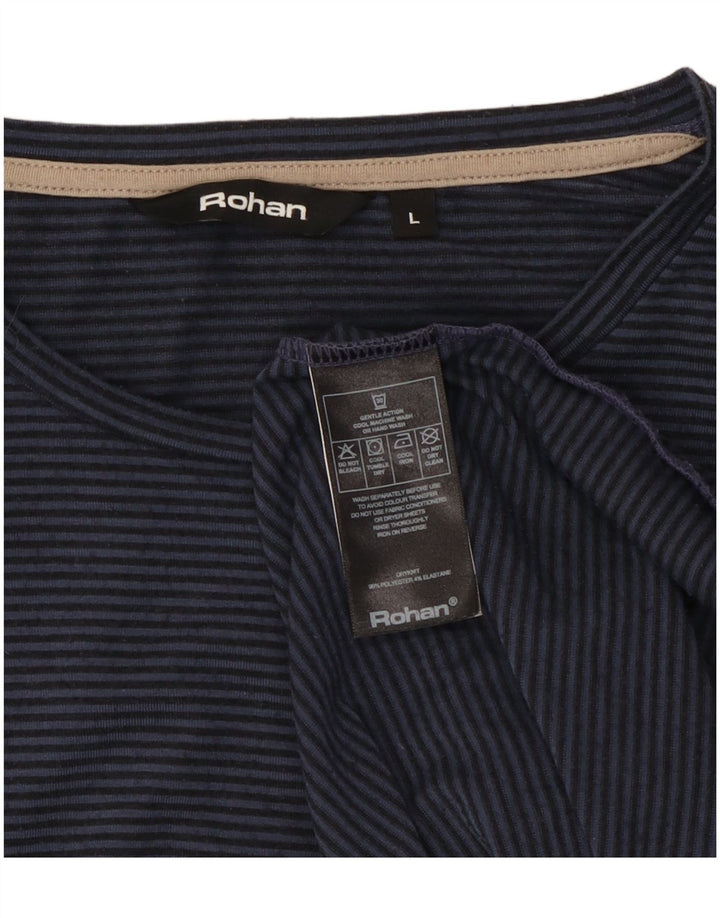 Мужская футболка Rohan Top из полиэстера с большой темно-синей полоской