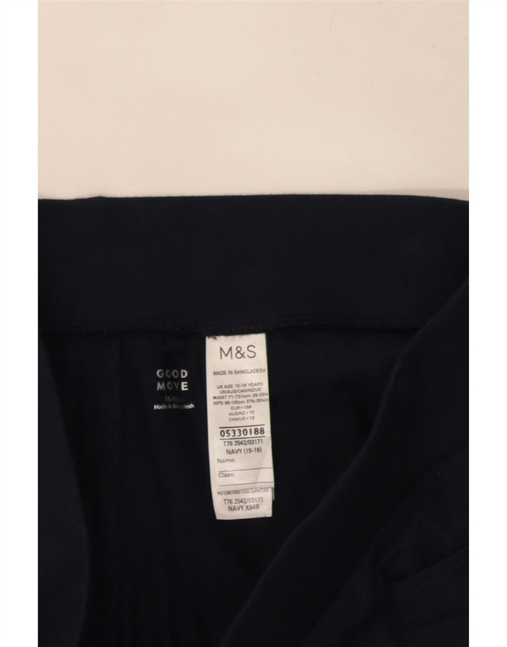 Юбка Marks & Spencer для девочек 15–16 лет, темно-синяя, хлопковая
