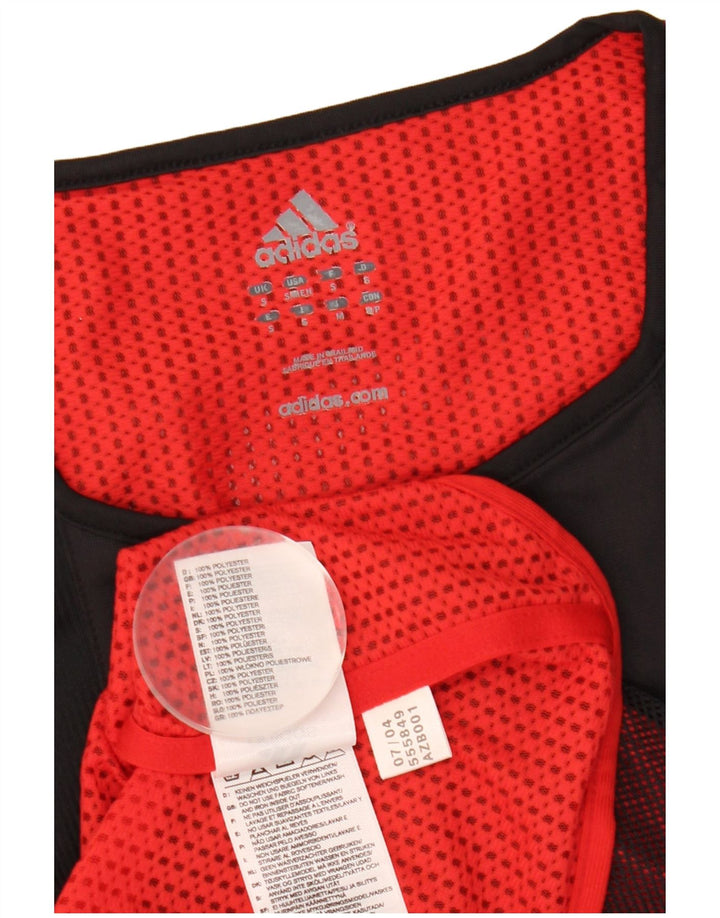 Мужской жилет Adidas Climacool с графическим рисунком, маленький черный полиэстер с цветными блоками