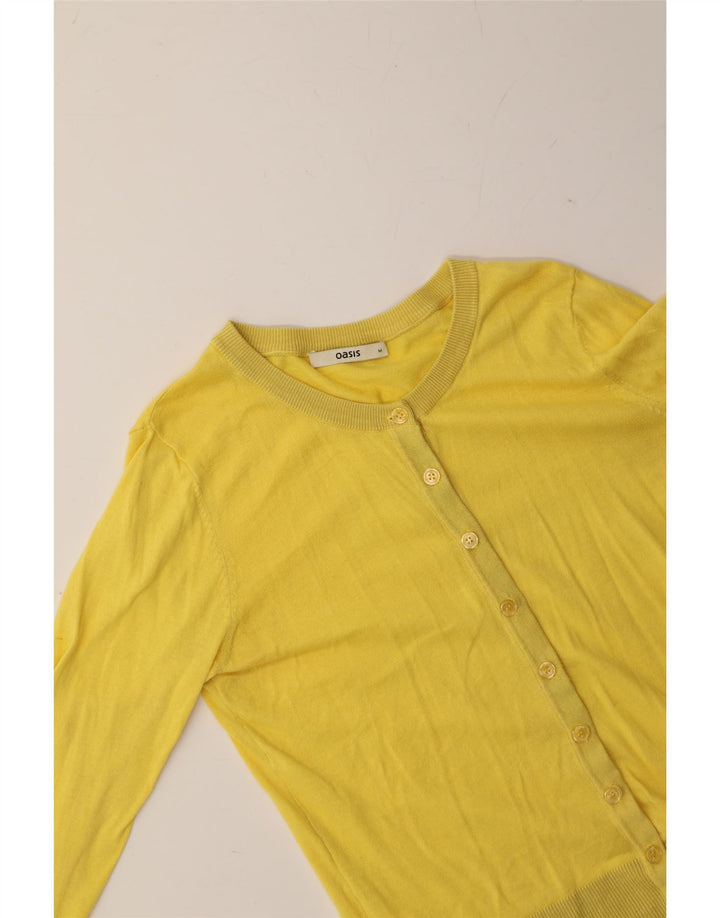 OASIS Womens Cardigan Sweater UK 12 Medium Yellow Cotton Vintage Oasis and Second-Hand Oasis from Messina Hembry 