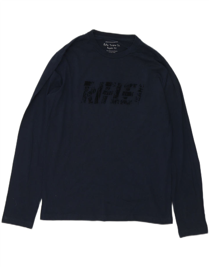 RIFLE Mens Graphic Top Long Sleeve 2XL Navy Blue Cotton Vintage Rifle and Second-Hand Rifle from Messina Hembry 