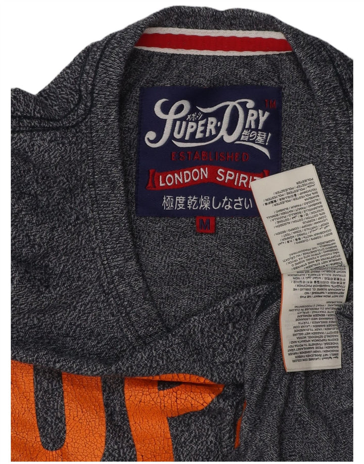 SUPERDRY Мужская футболка с рисунком Топ среднего размера, темно-синий, хлопок