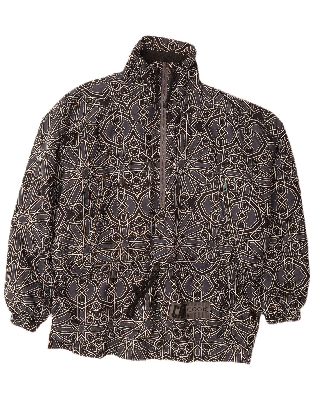 КАПИТАН. Мужской анорак с рисунком COOK UK 42 XL Серый с геометрическим рисунком