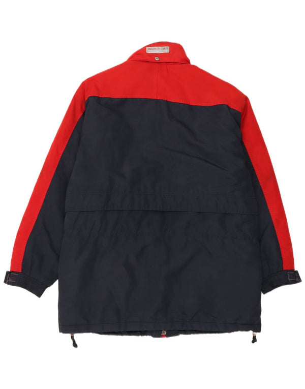 Мужская ветровка Reebok с капюшоном UK 40, большая синяя, полиэстер с цветными блоками