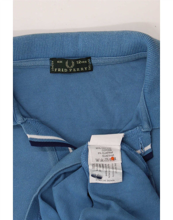 Рубашка-поло Fred Perry для мальчиков 11-12 лет, синяя, хлопковая