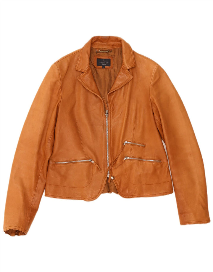 Женская кожаная куртка Trussardi IT 44 Medium Brown Leather