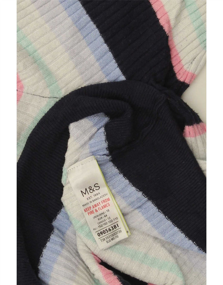 Женская футболка Marks & Spencer Top UK 16, большая разноцветная полоска