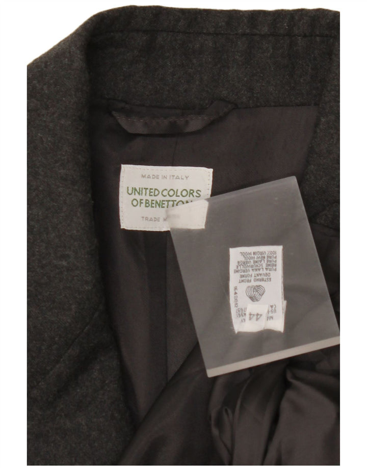 BENETTON Женский пиджак на 2 пуговицах IT 44 Средний серый из натуральной шерсти