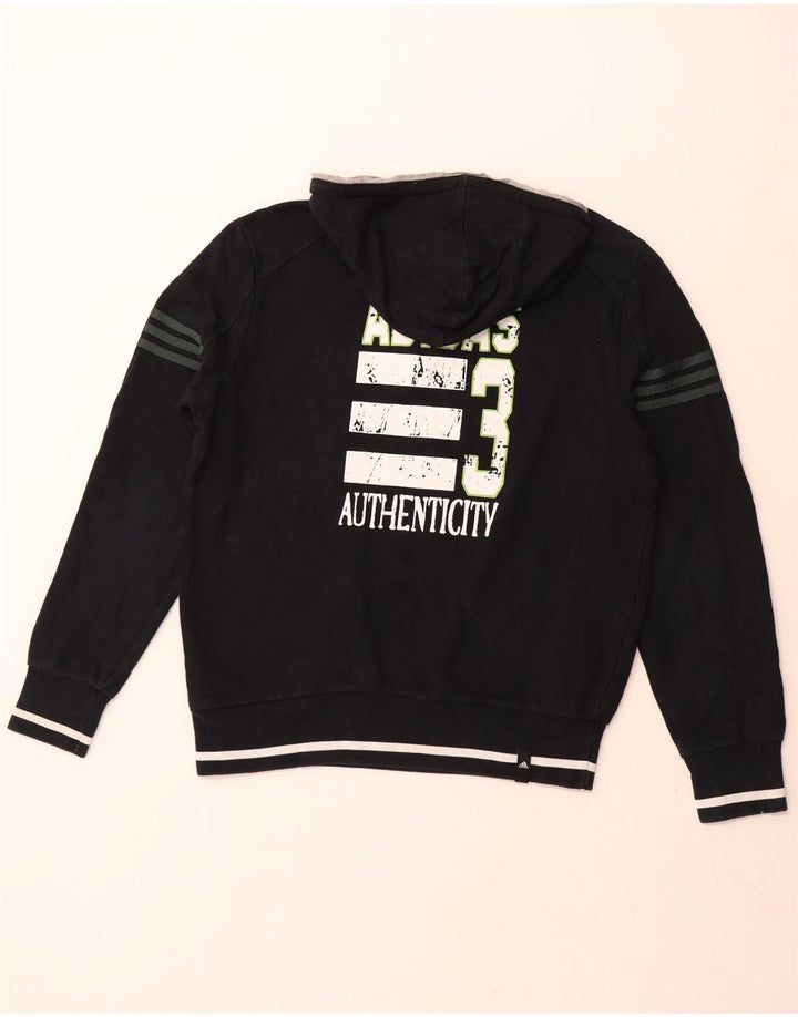 Мужской джемпер с капюшоном ADIDAS на молнии с рисунком, Великобритания 40/42, средний, темно-синий